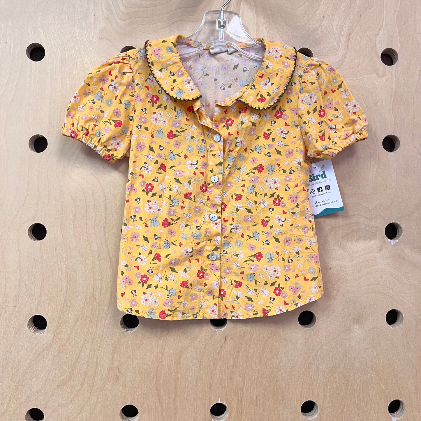 Yellow Floral Button Up Shirt