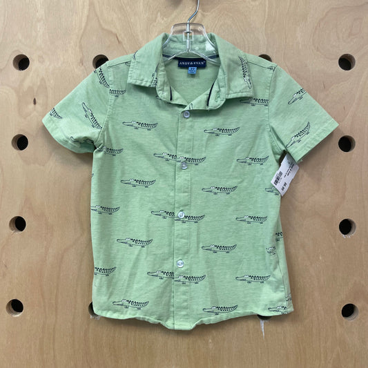 Green Gator Button Up Shirt