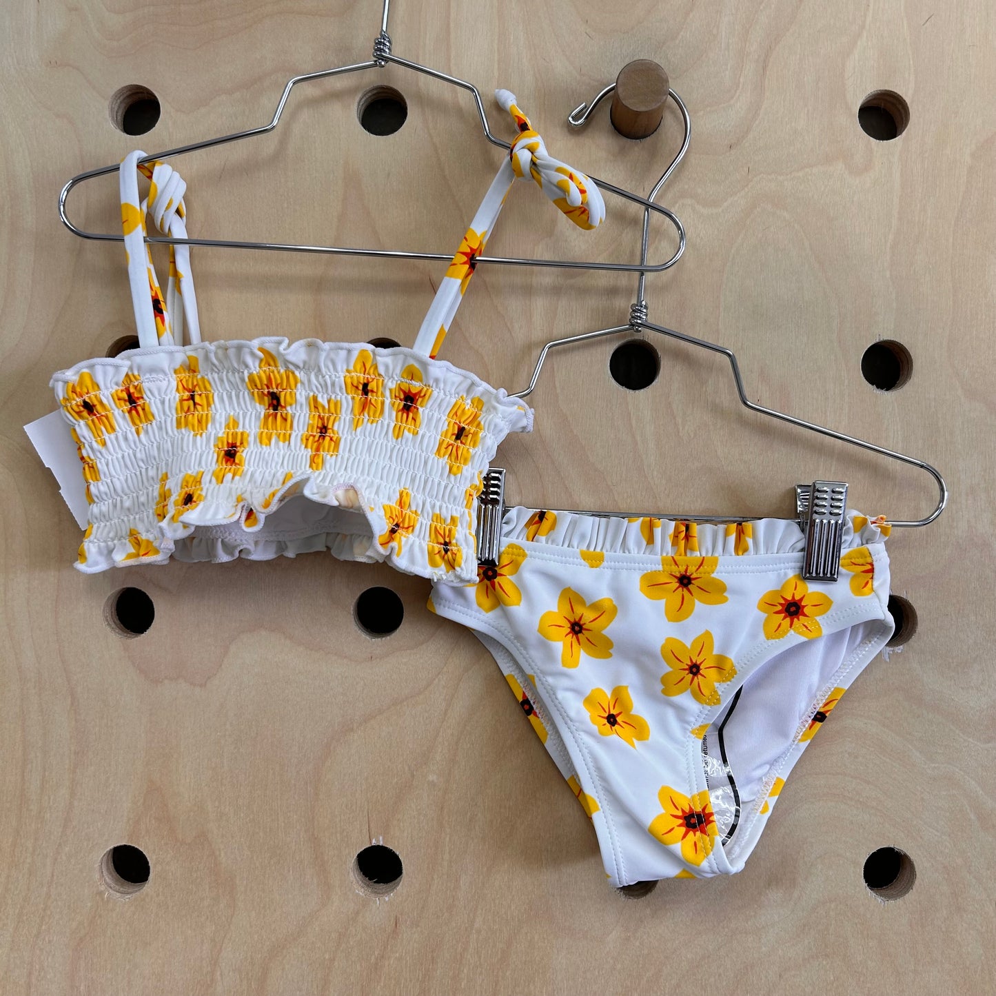 White + Yellow Floral Swimsuit NEW!