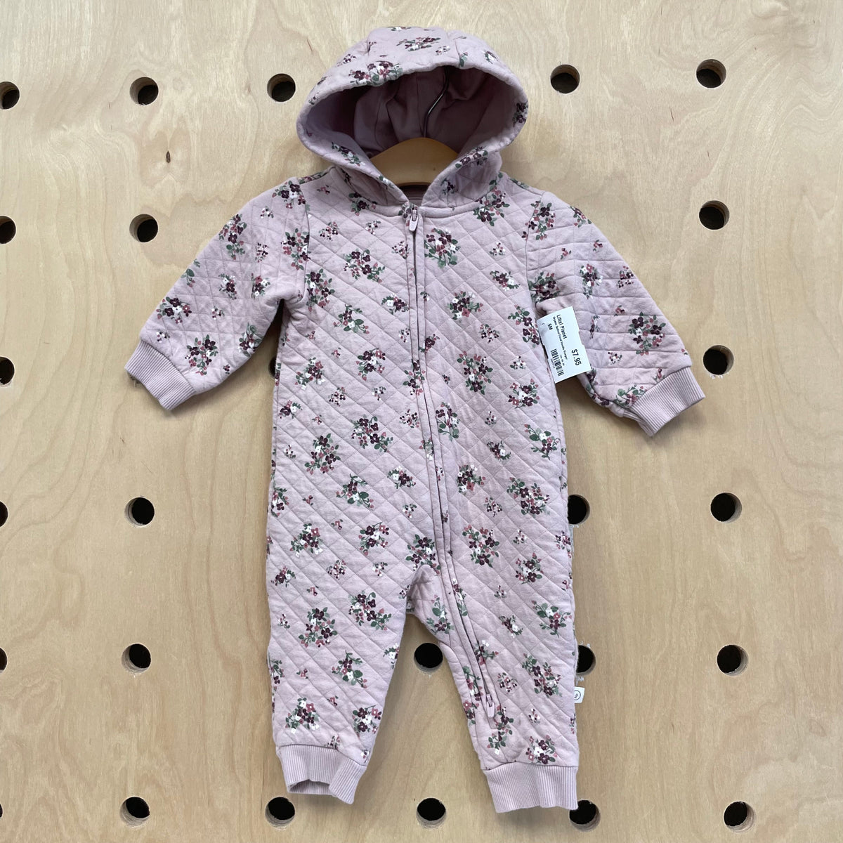 Organic Quilted Floral Hoodie Romper