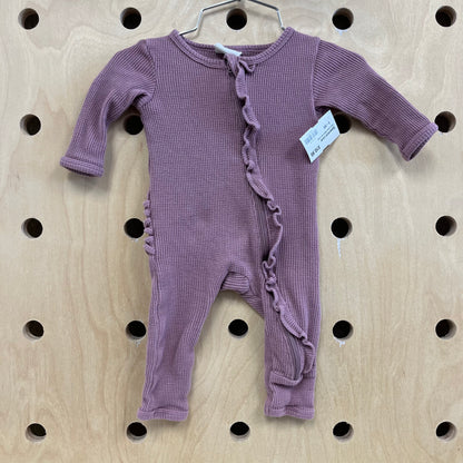 Dusty Purple Waffle Knit Zippy