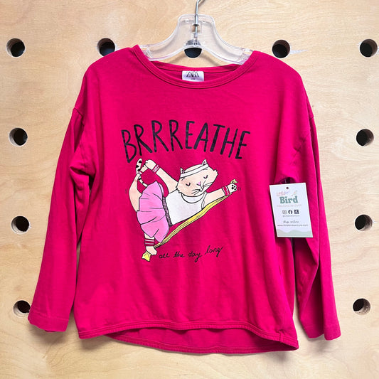 Pink Breathe Cat Long Sleeve