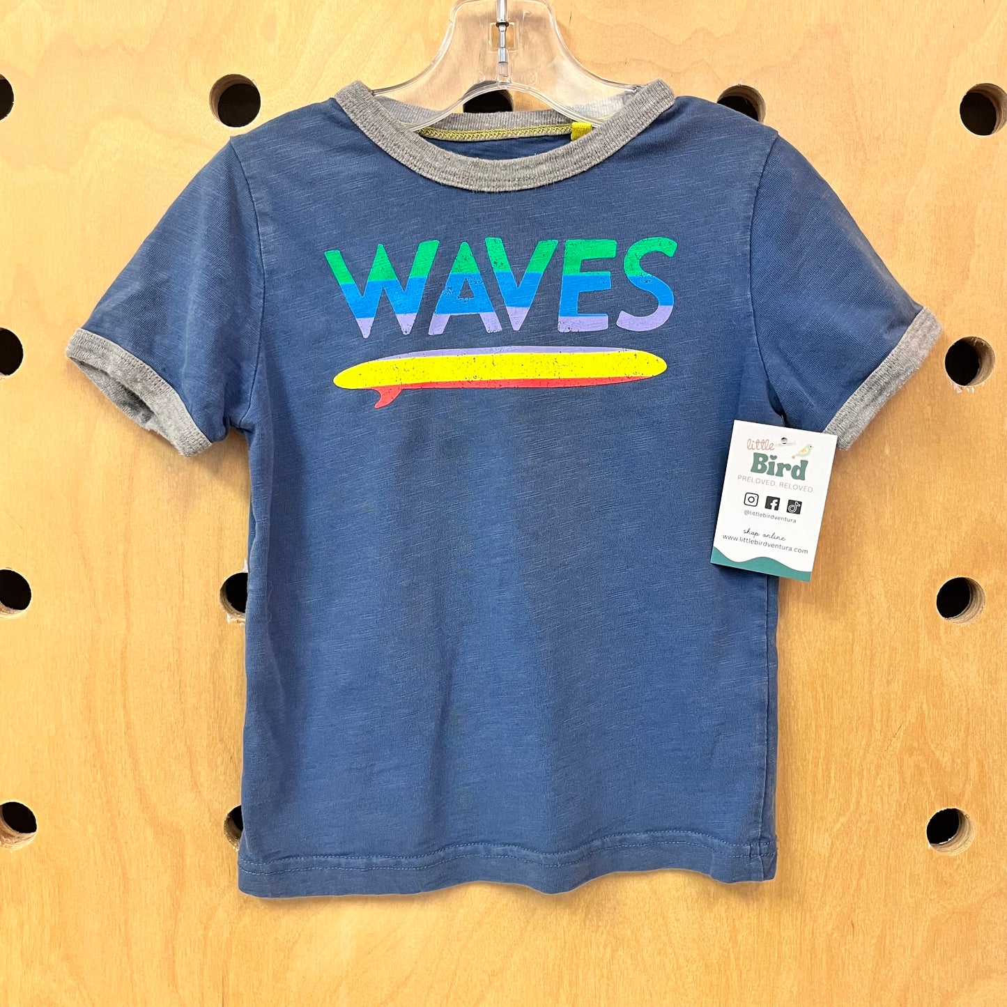 Blue Waves Ringer Tee