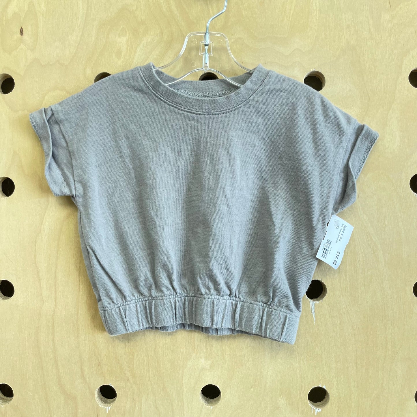 Grey Cinched Jersey Top