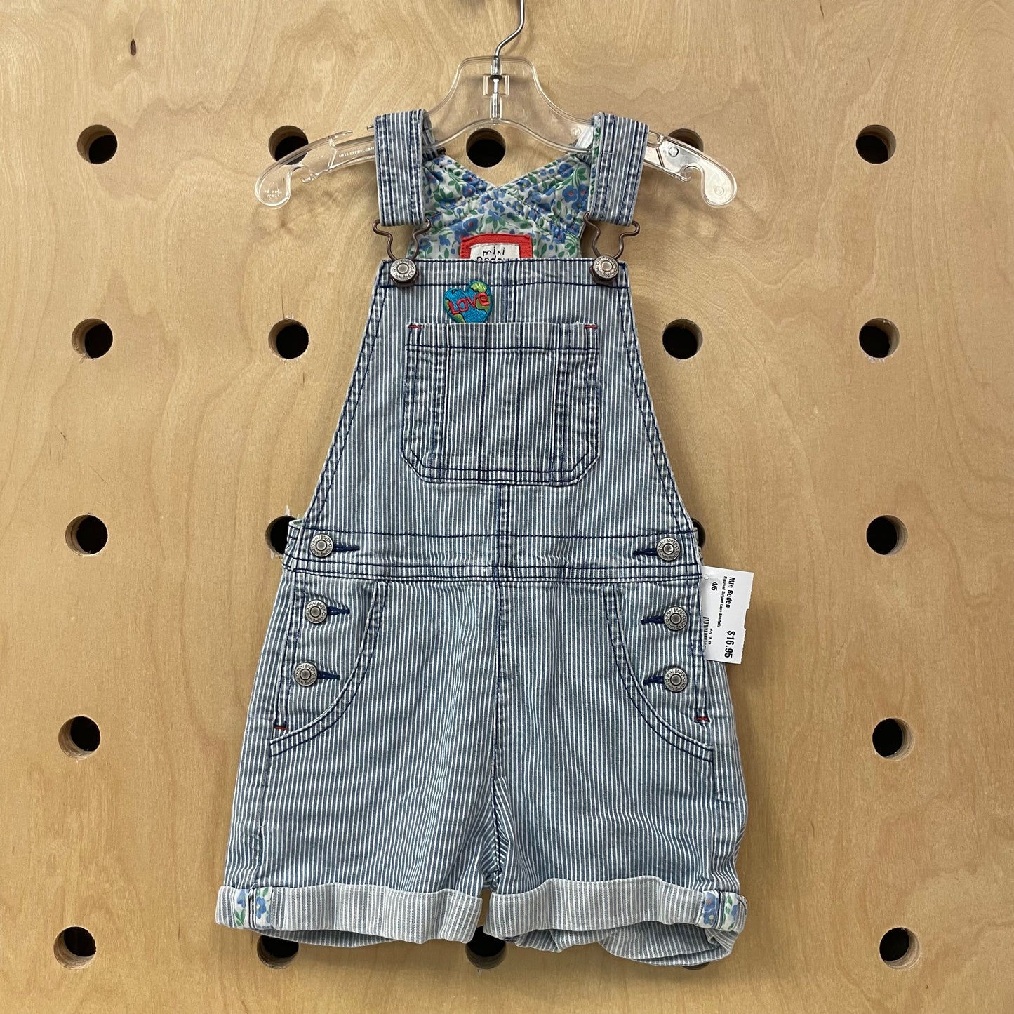 Railroad Striped Love Shortalls