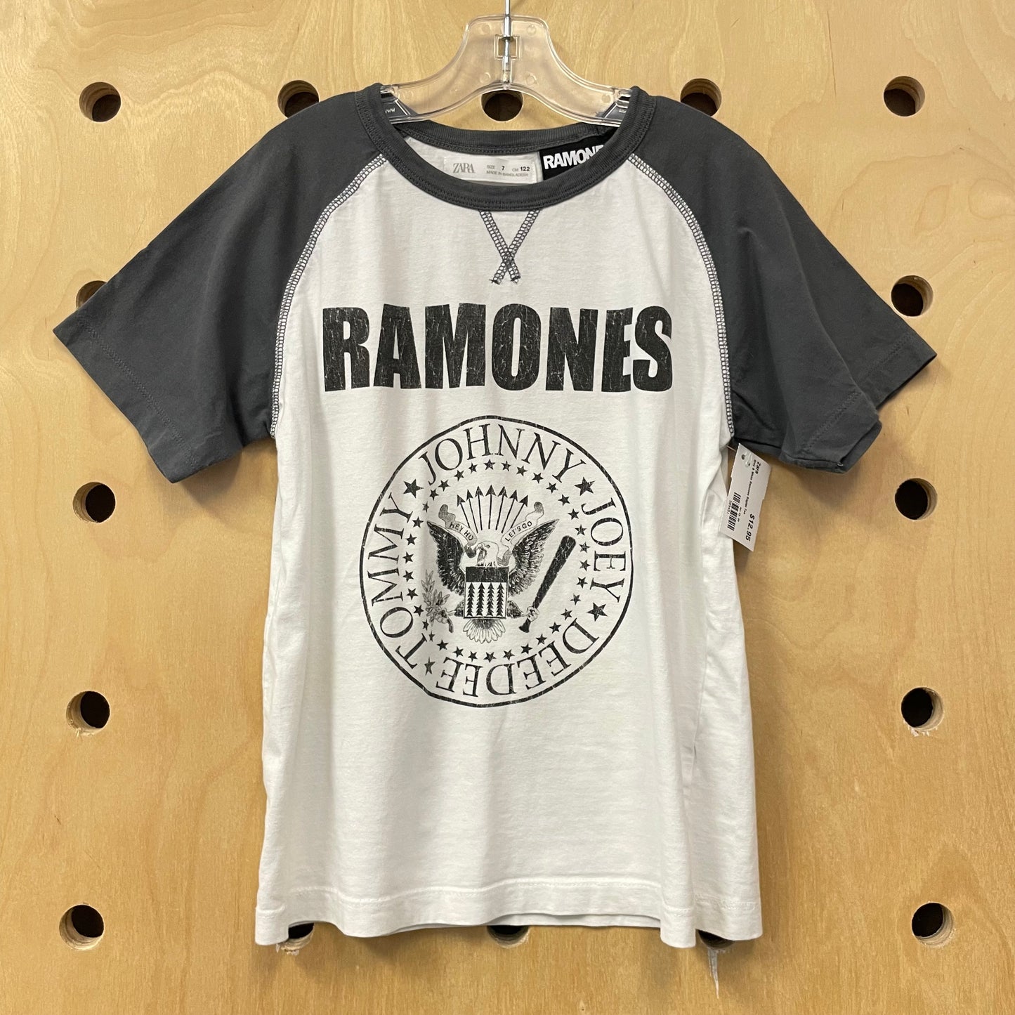 Grey & White Ramones Raglan Tee