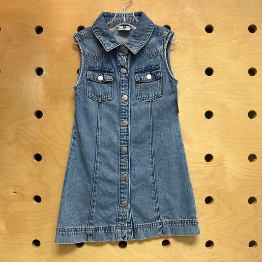Denim Snap Button Tank Dress