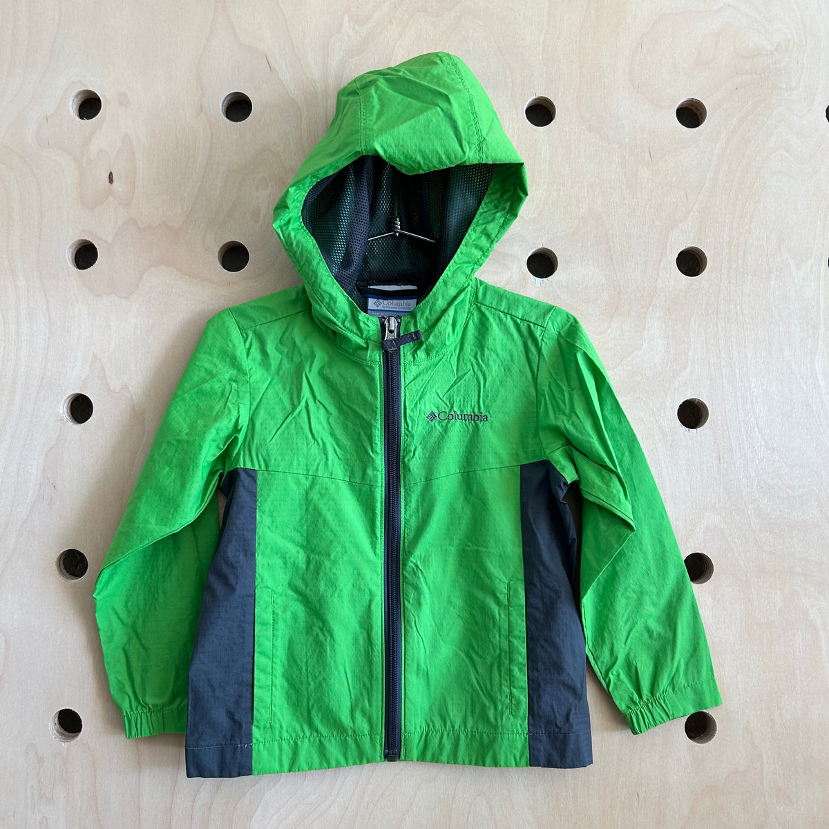 Green Nylon Windbreaker Jacket