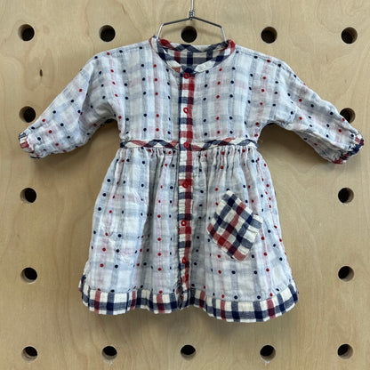 Patriotic Plaid Dress w/ Bloomers (Reversible)