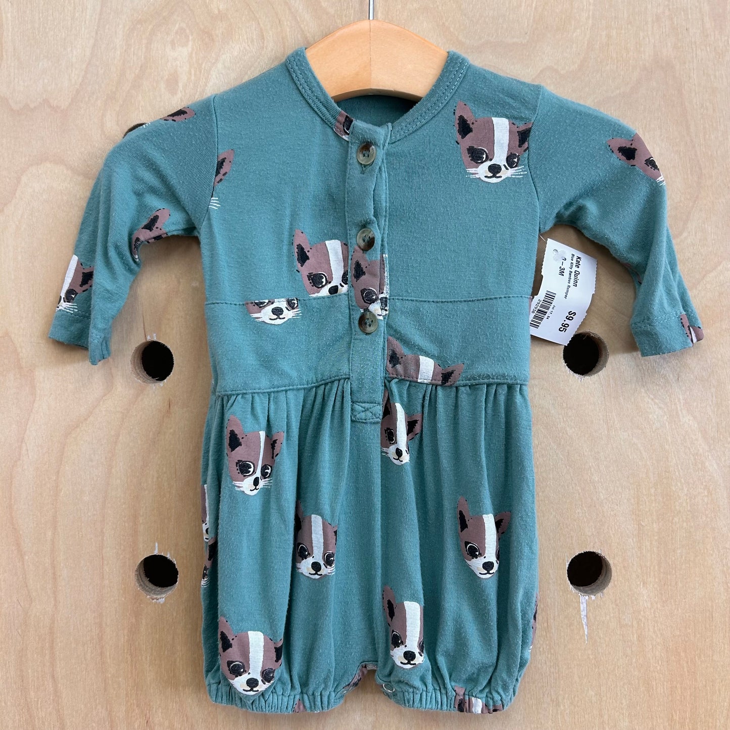 Blue Kitty Bamboo Romper