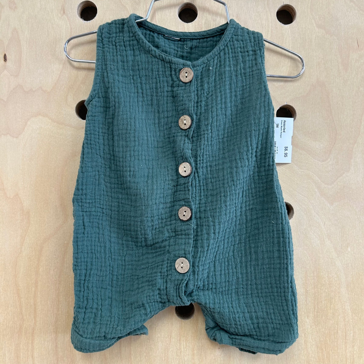 Green Muslin Romper