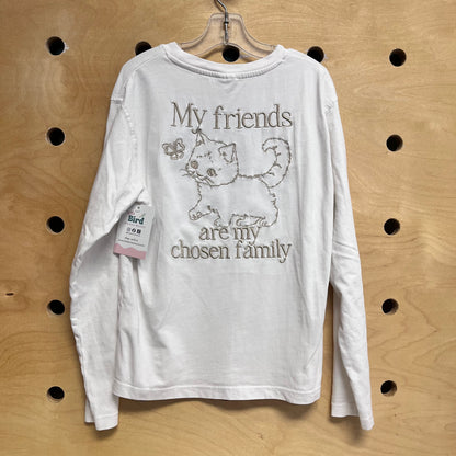 White Embroidered 'My Friends' LS