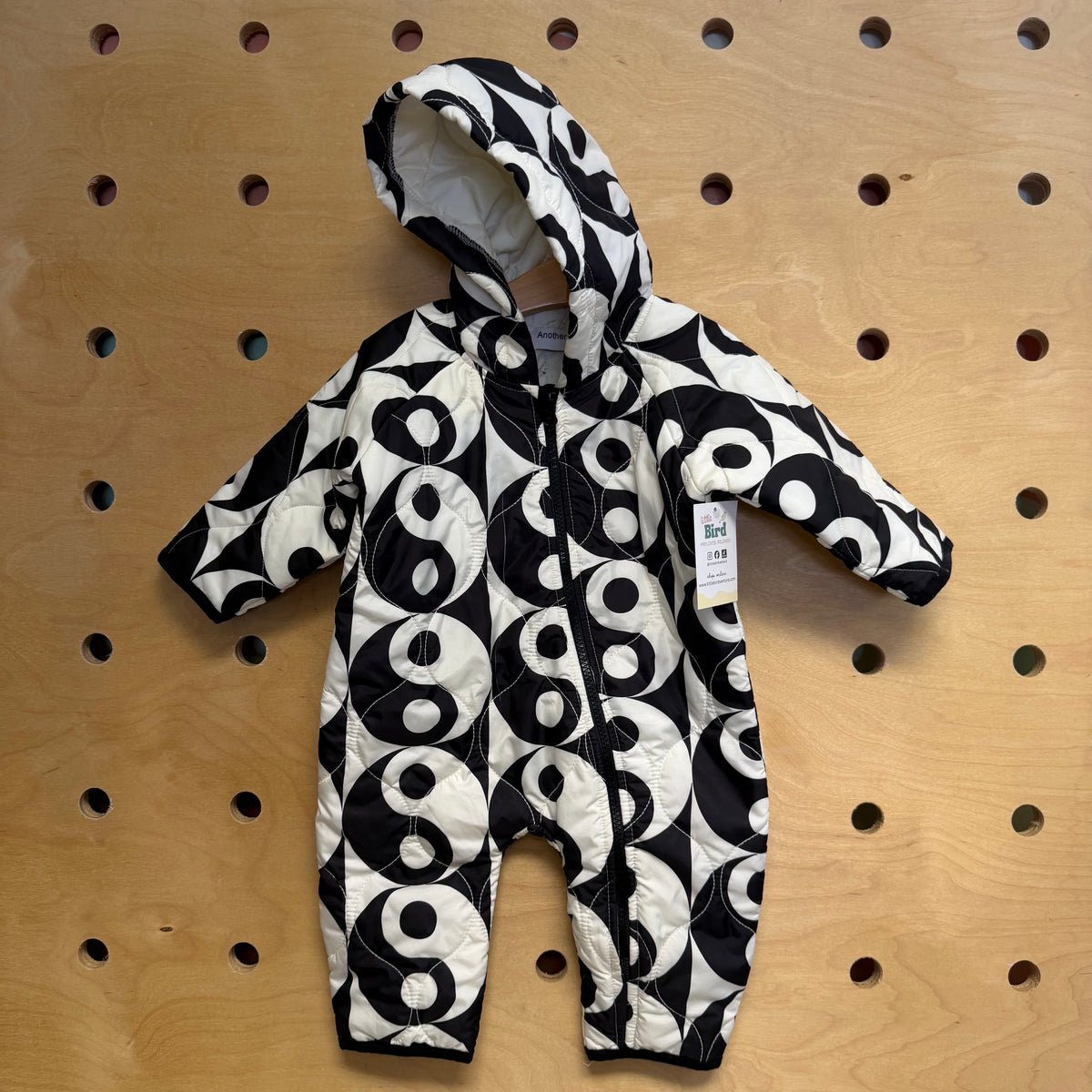 Ying Yang Quilted Hooded Romper