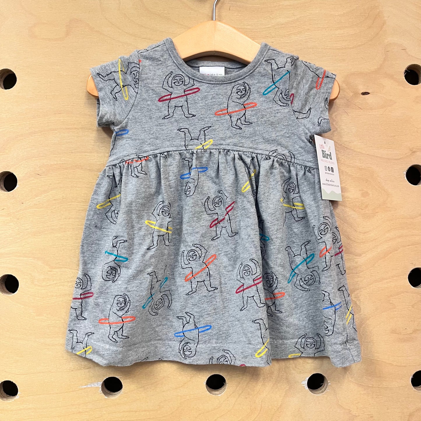 Organic Grey Hula Hoop Sloth Dress
