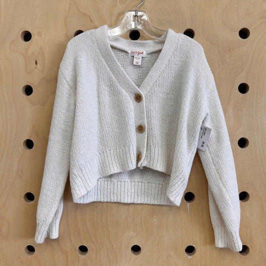 Cream Soft Button Cardigan