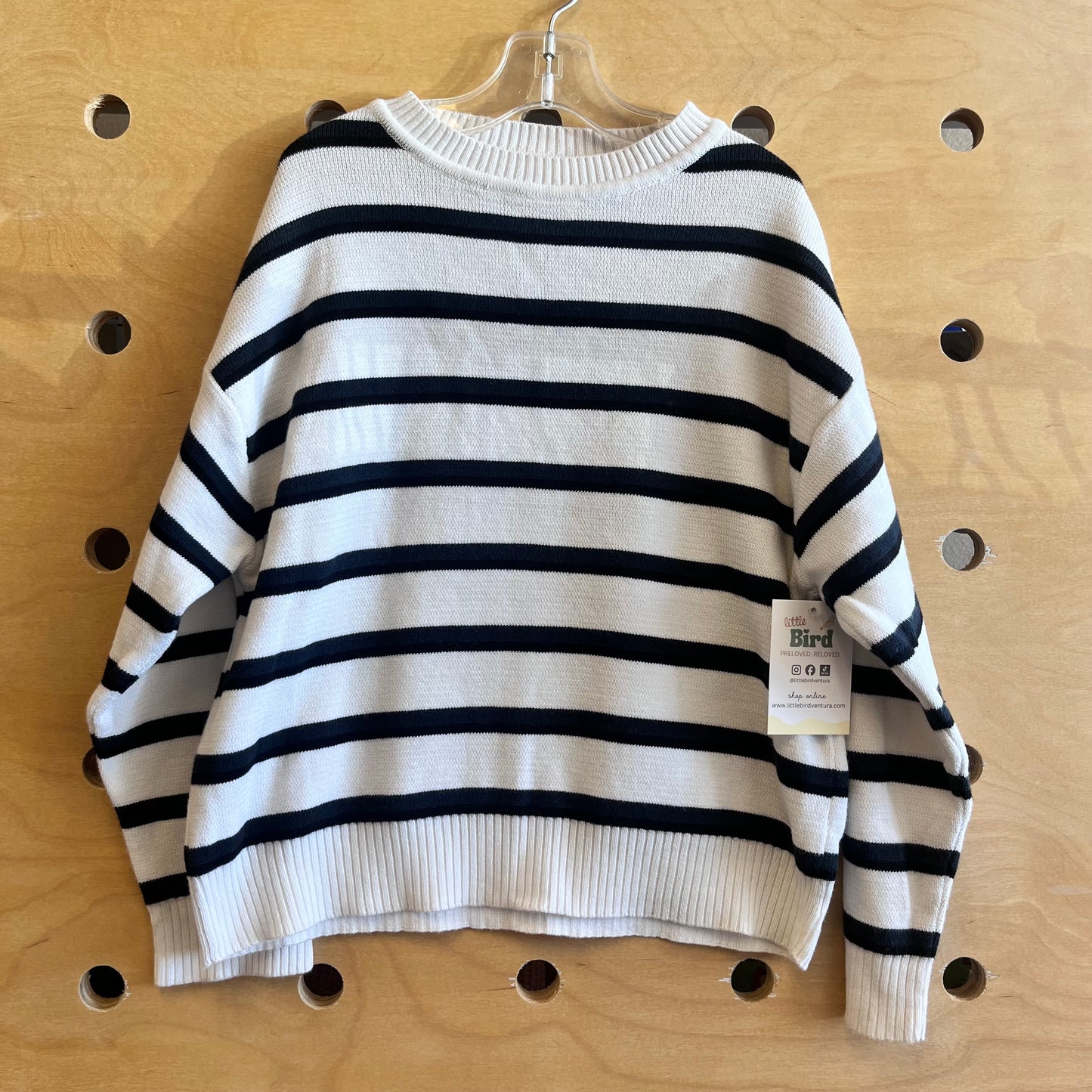 Black/White Striped Knitted Sweater