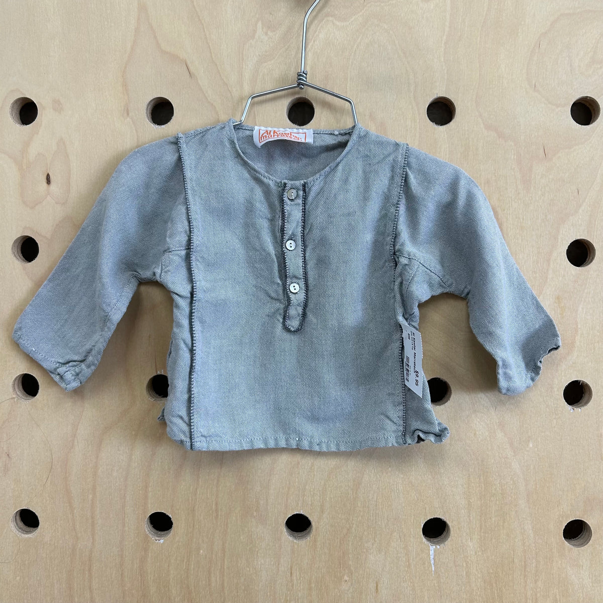 Grey Knit LS Top
