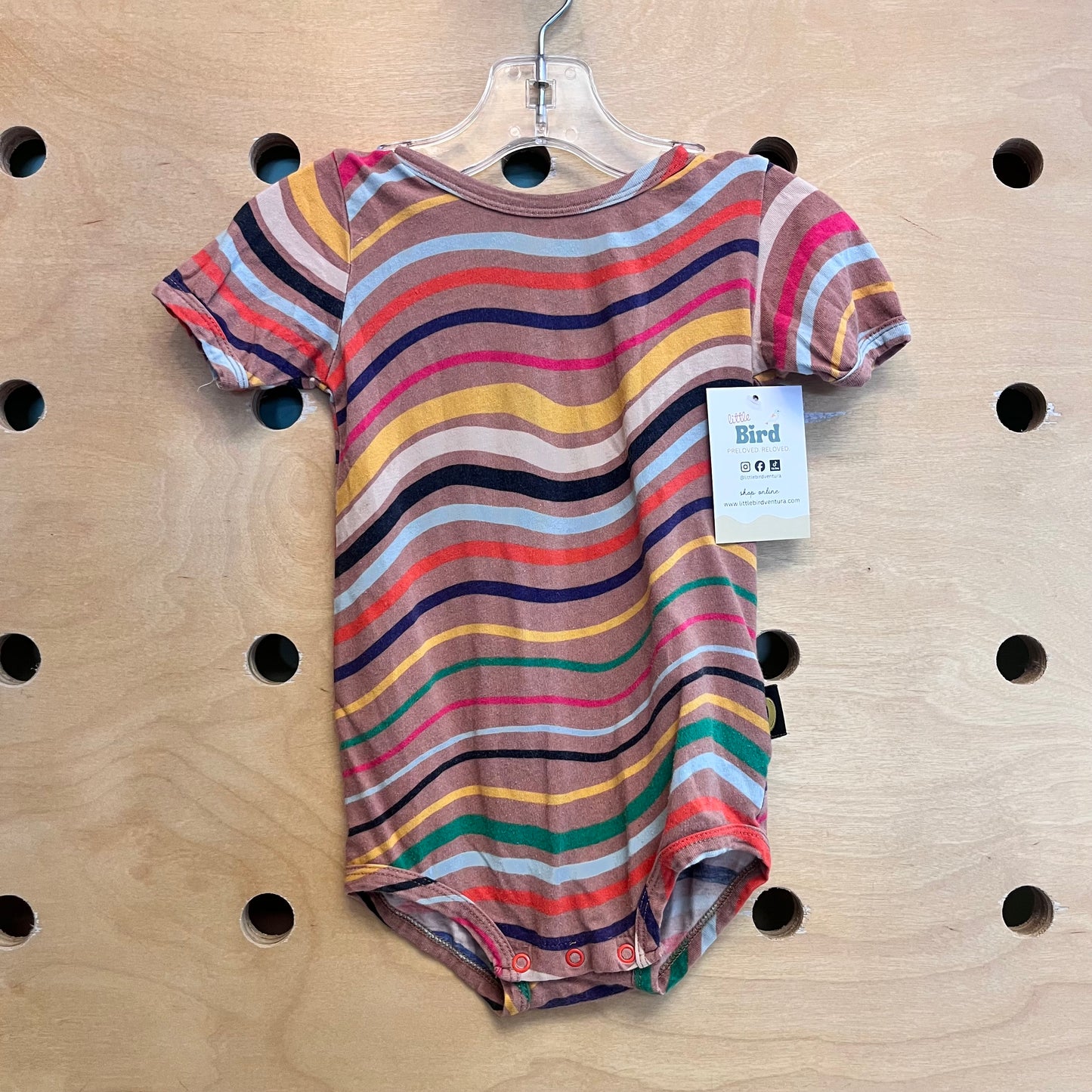 Organic Brown Striped Bodysuit
