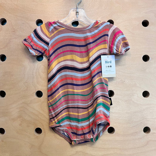 Organic Brown Striped Bodysuit