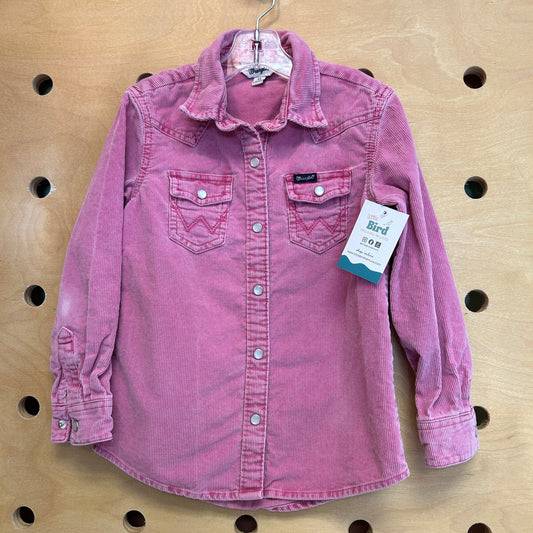 Pink Cord Snap Flannel