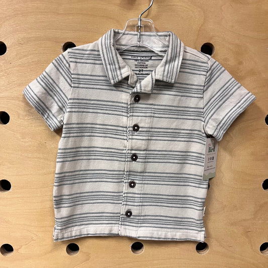 Grey & Blue Organic Button Up Shirt