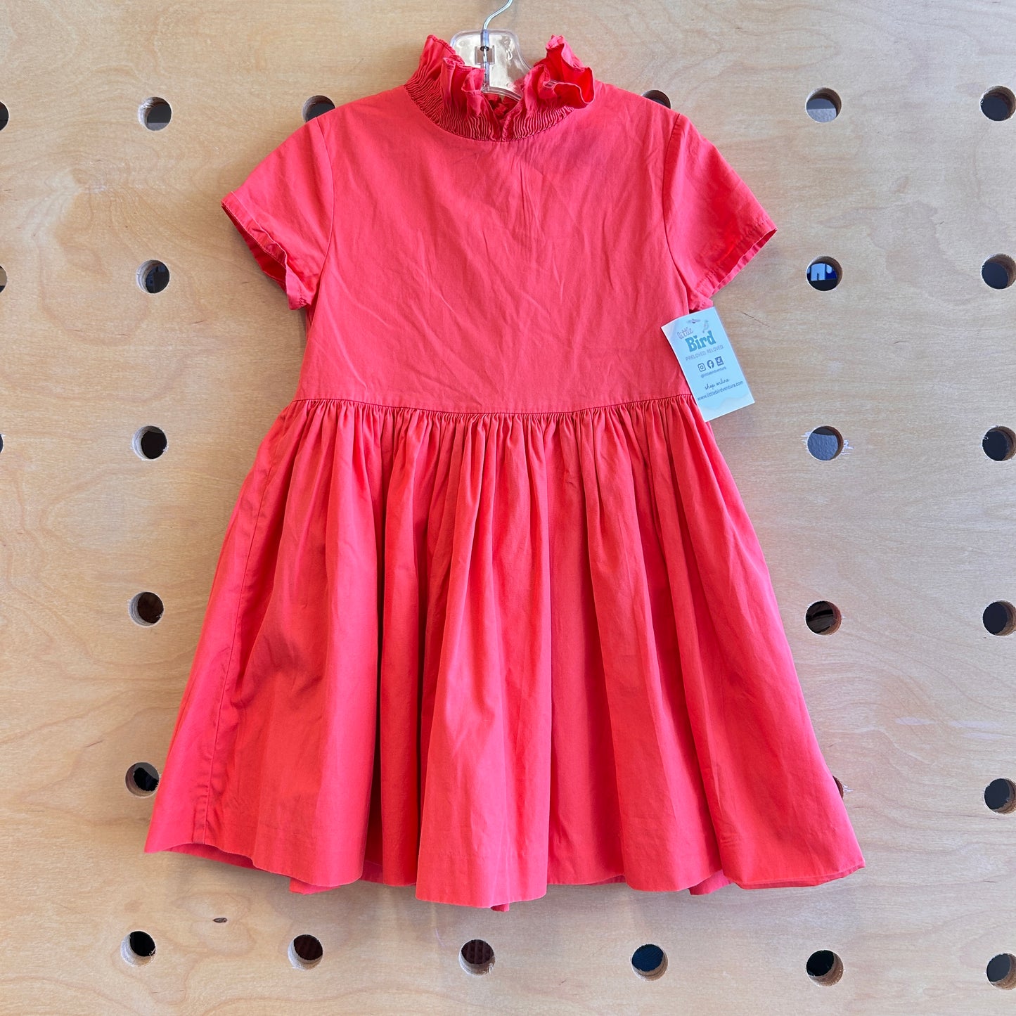 Coral Ruffle Collar Dress