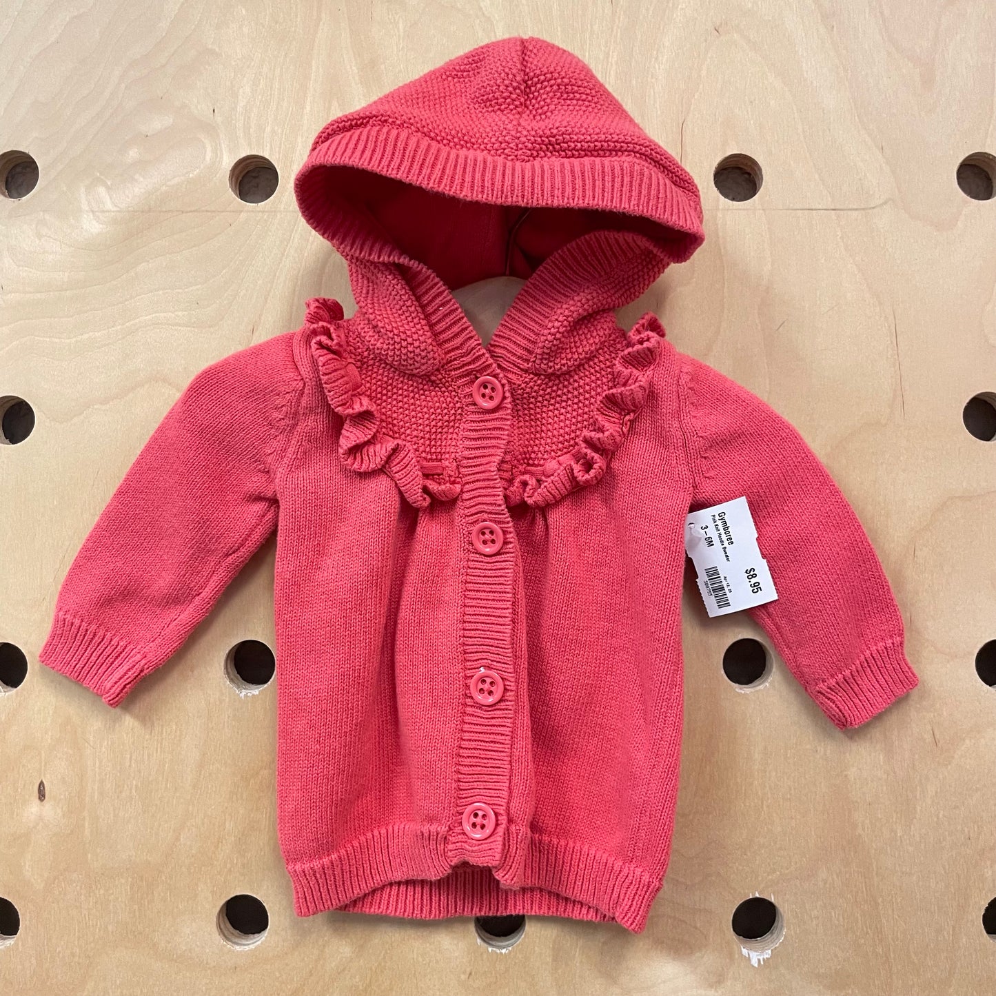 Pink Knit Hoodie Sweater