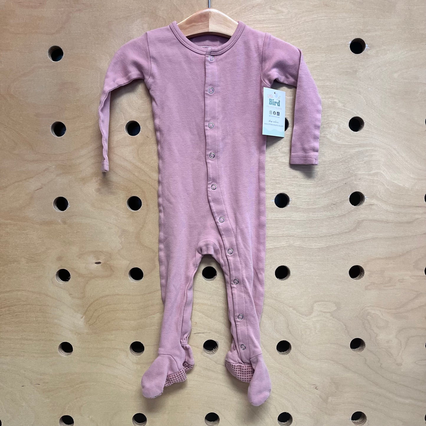 Organic Pink Snap Footies