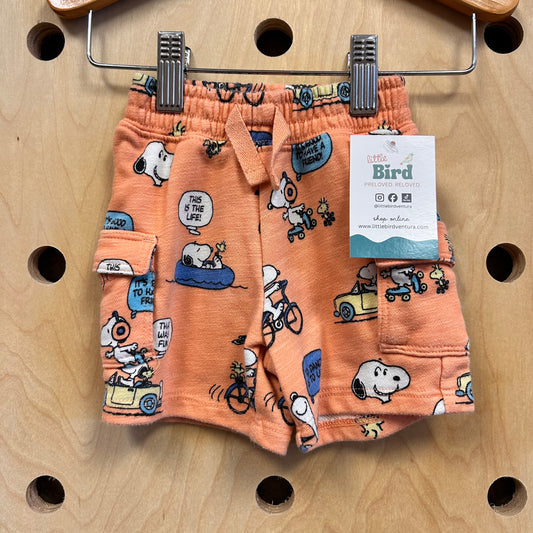 Peach Snoopy Drawstring Shorts