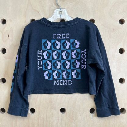Black Free Mind LS Crop Tee