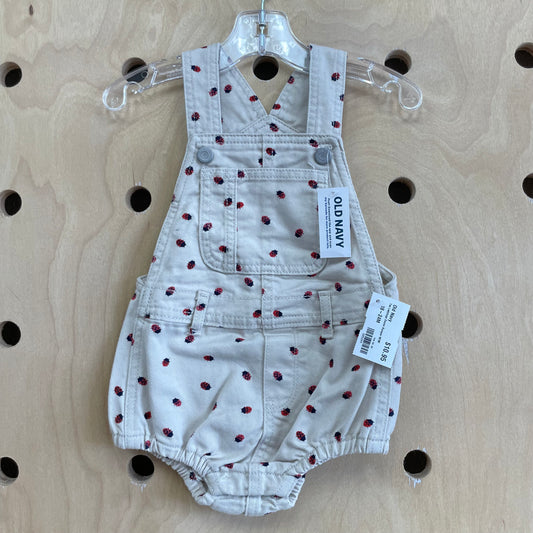 Tan Ladybugs Denim Romper NEW!