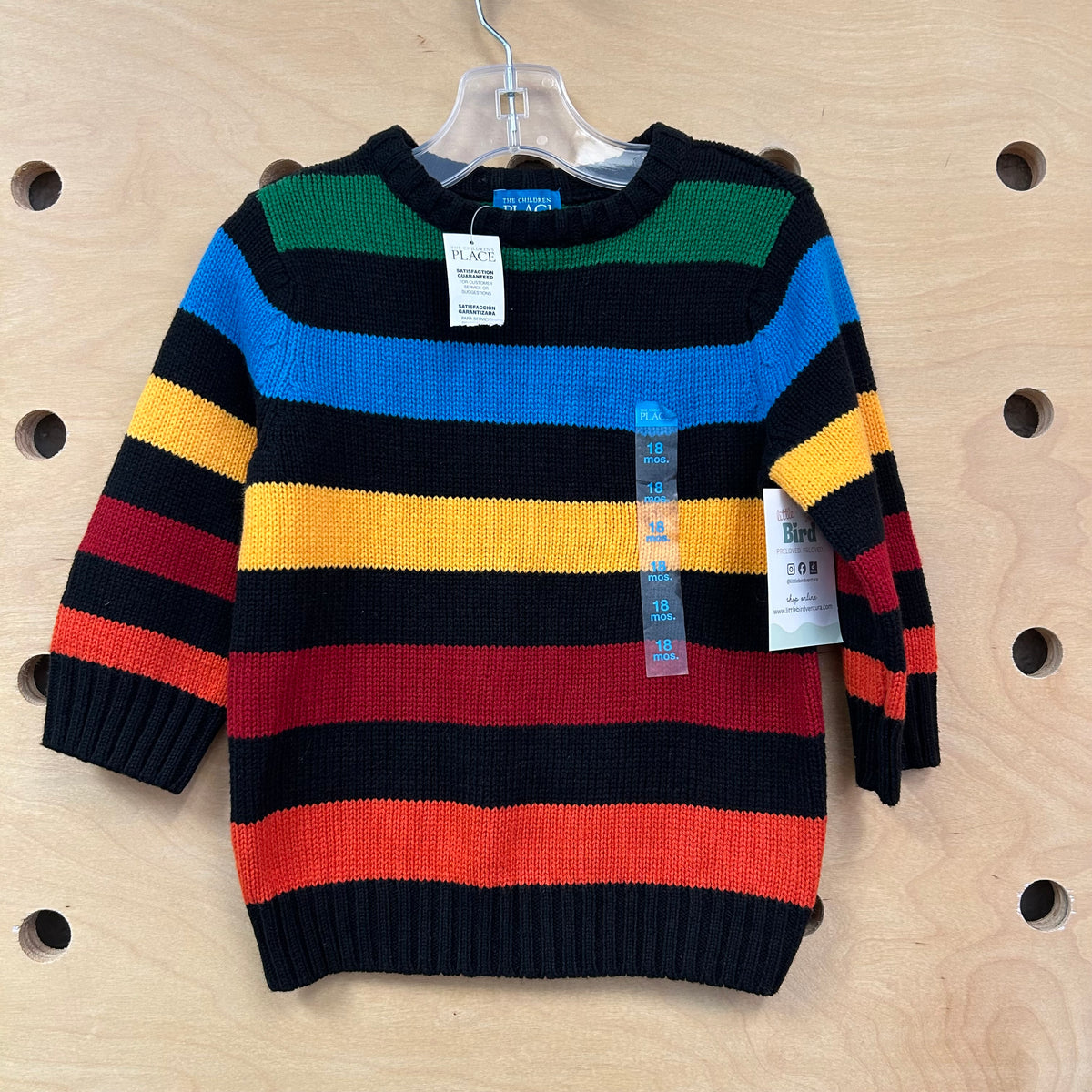 Black Colorful Striped Sweater NEW!