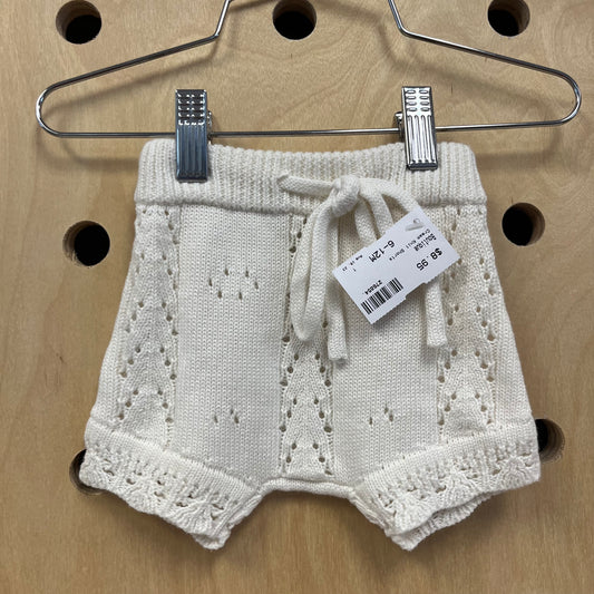 Cream Knit Shorts
