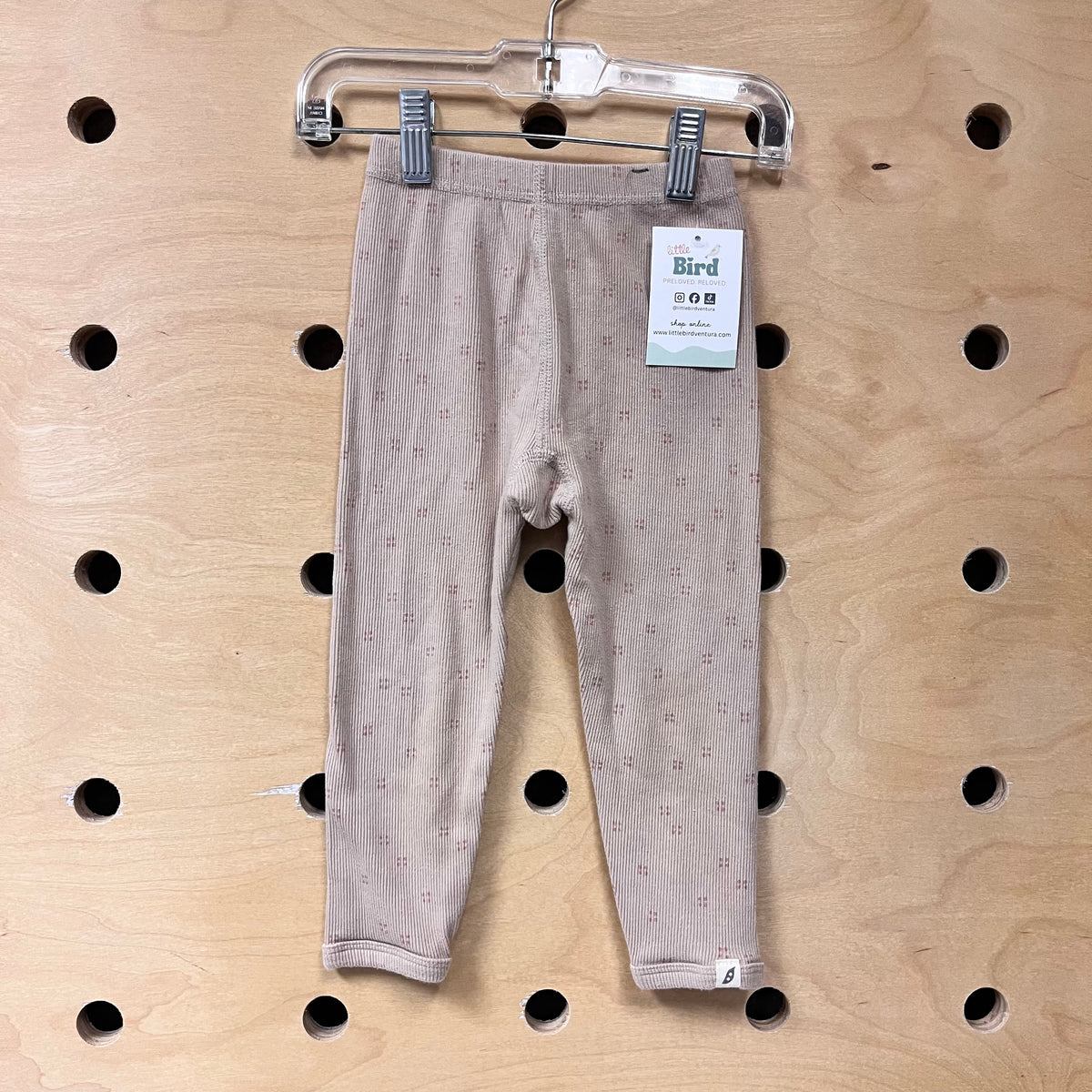 Beige & Clay Ribbed Organic Leggings