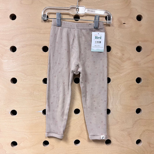 Beige & Clay Ribbed Organic Leggings