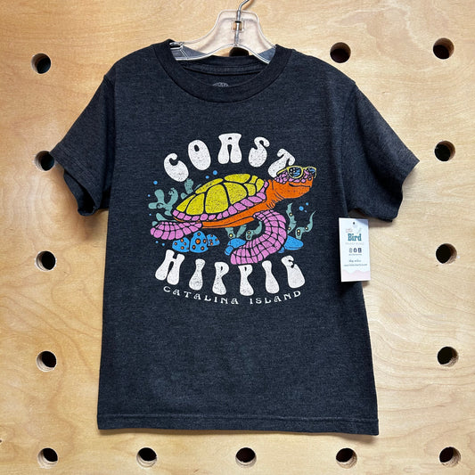 Grey 'Coast Hippie' Turtle Tee