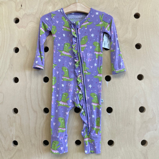 Purple Dino Ballerinas Viscose Zippy