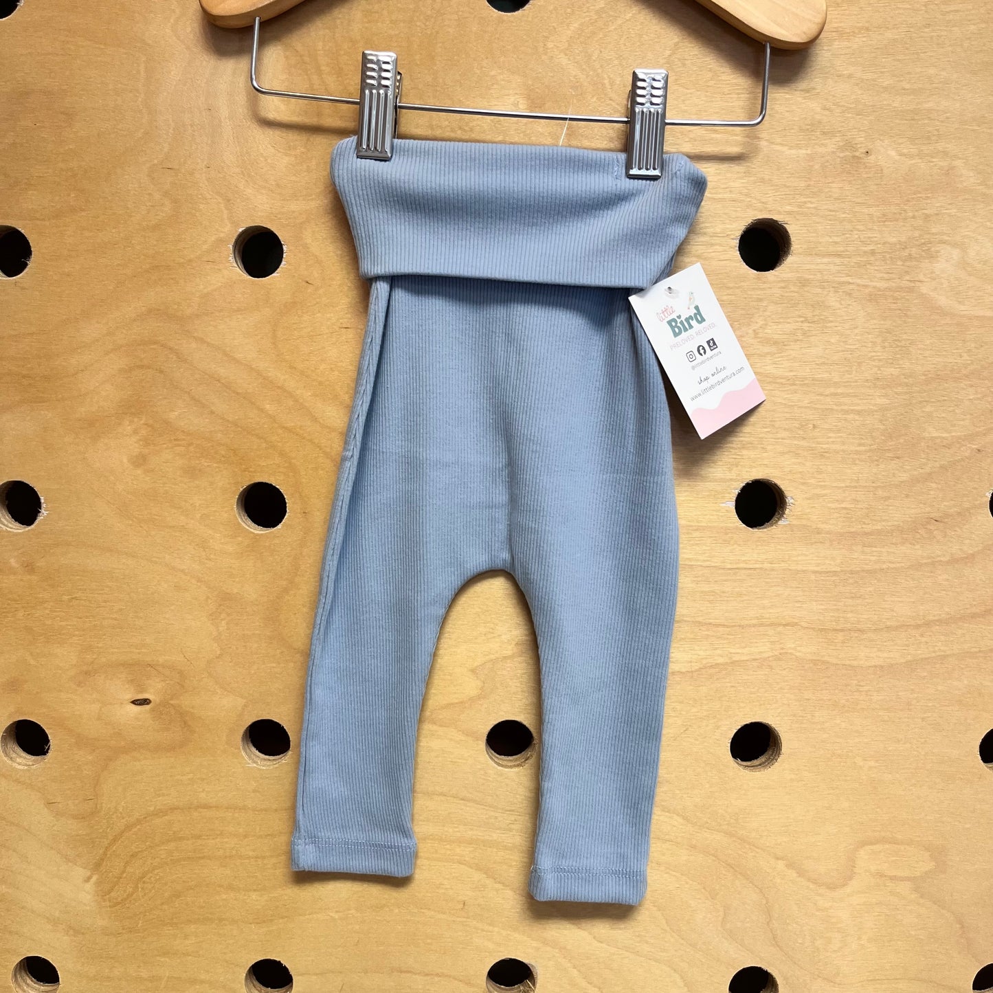 Blue Ribbed Soft Pants