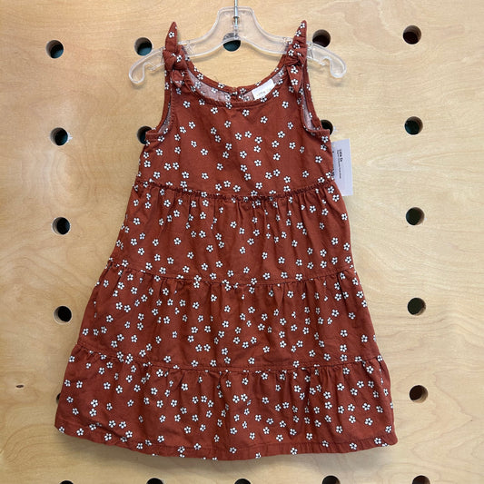 Organic Terracotta Floral Dress