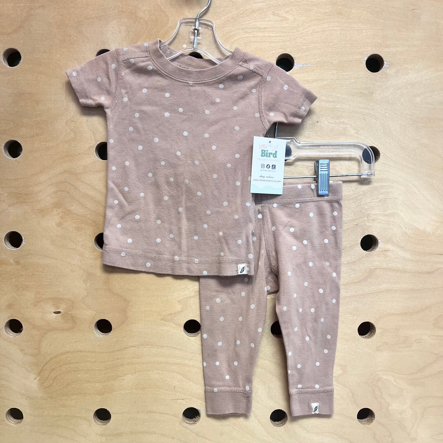 Organic Tan/White Dot Pajamas