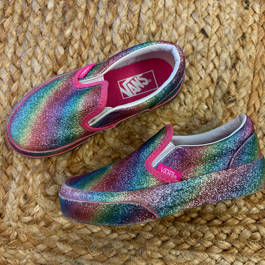 Rainbow Glitter Slip Ons