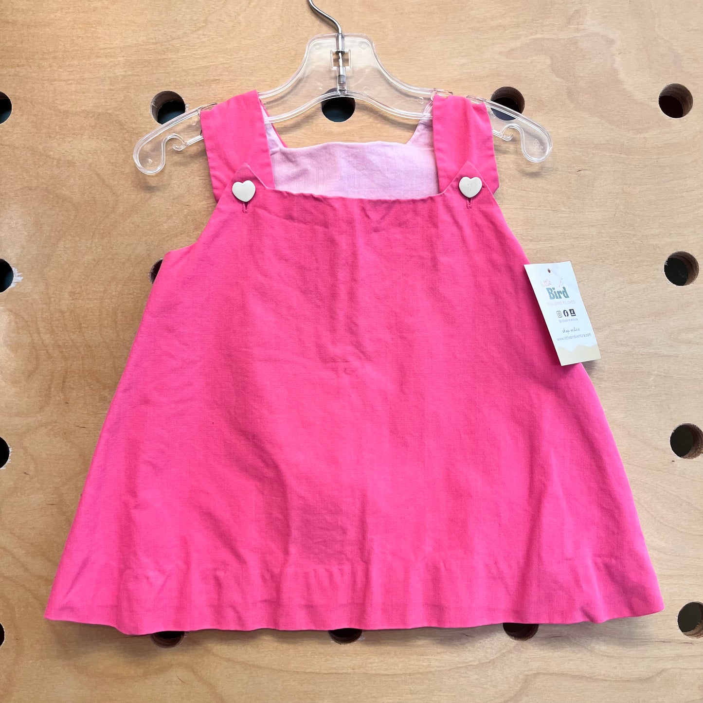 Pink Heart Button Dress