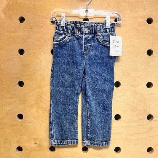 Paper Bag Waist Denim Pants