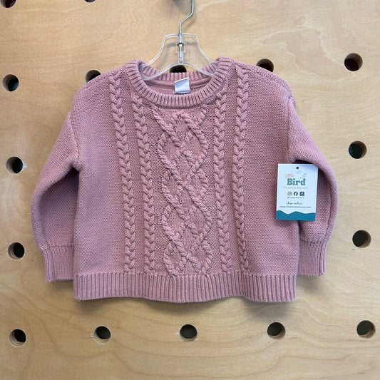Pink Cable Knit Sweater