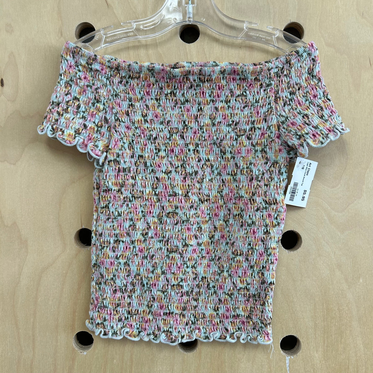 Light Blue Floral Smock Top