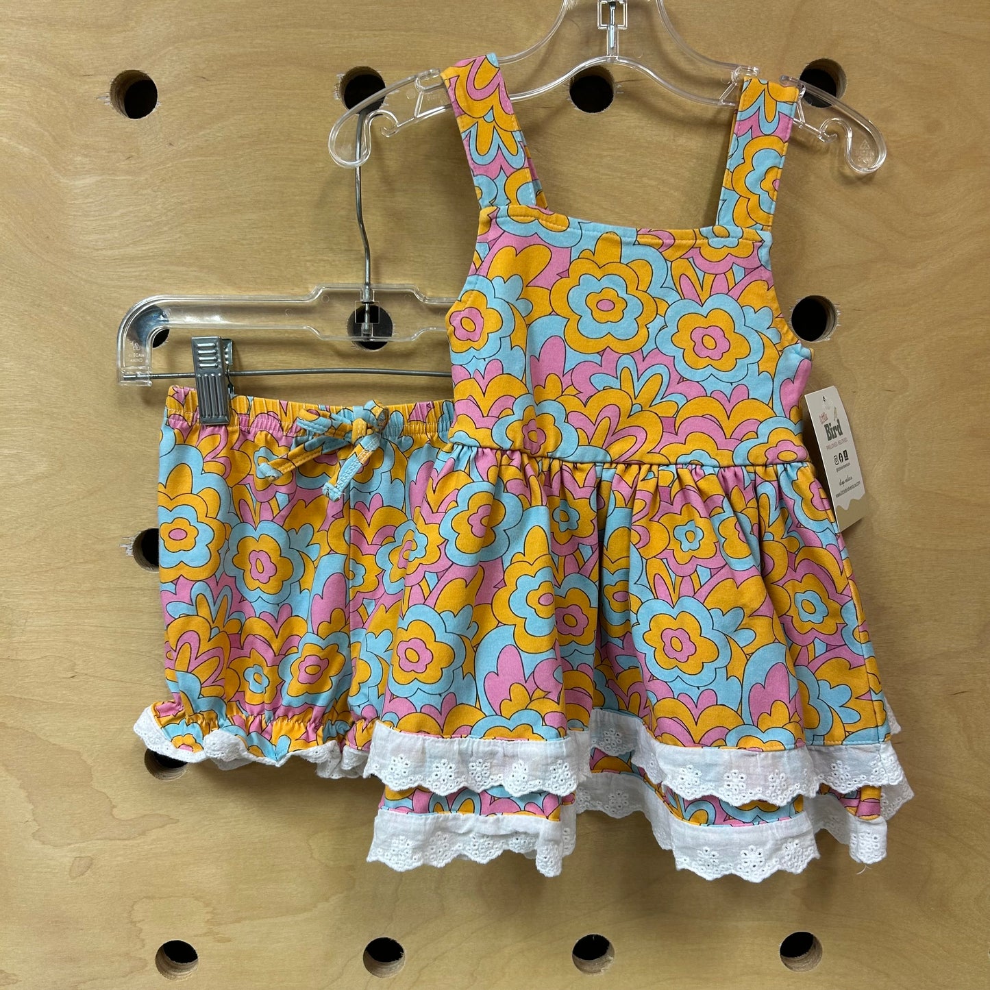 Pink/Blue/Orange Retro Floral Dress