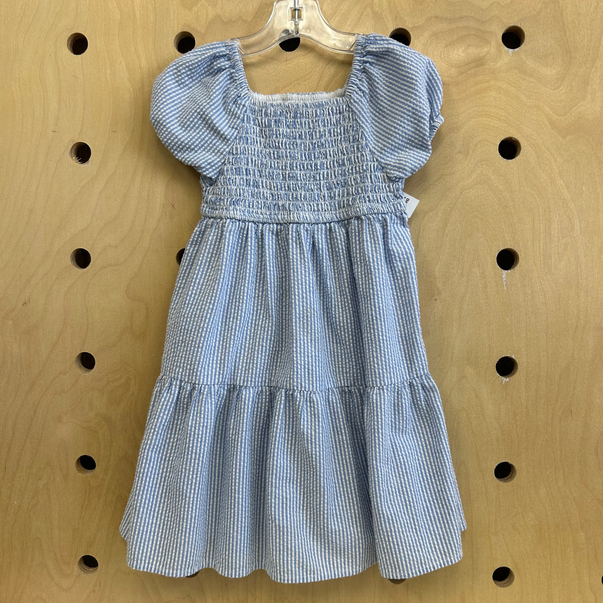 Blue + White Striped Smocked Dress
