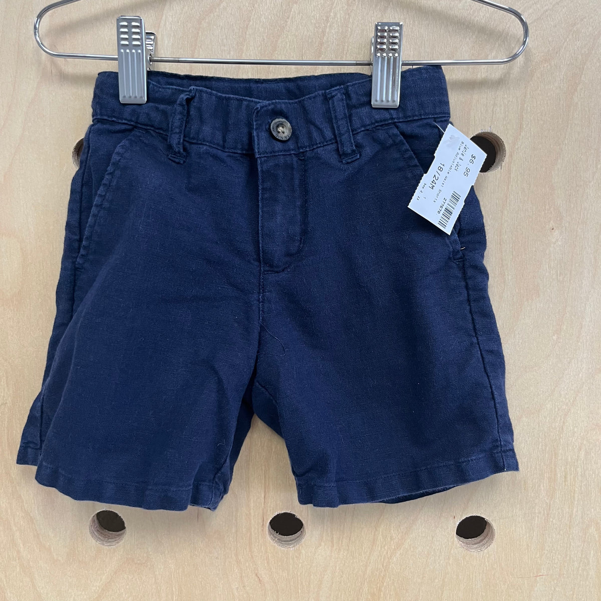 Blue Adjustable Waist Shorts
