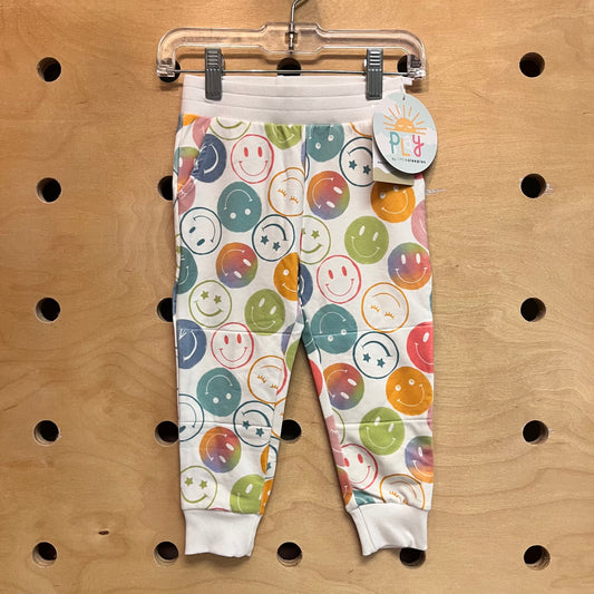 Cream Smiley Emoji Joggers NEW!
