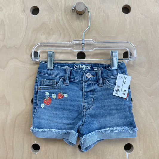 Super Stretch Strawberry Denim Shorts